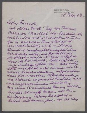 Brief von Georg Kolbe an Hermann Schmitt