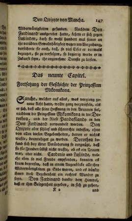 Das neunte Capitel. Fortsetzung der Geschichte der Prinzessinn Mikomikona.