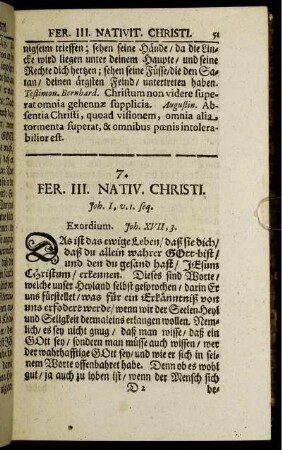 7. Fer. III. Nativ. Christi.