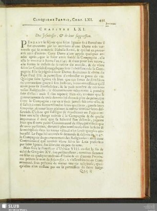 Chapitre LXI. Des Jesuitesses, & de leur suppression