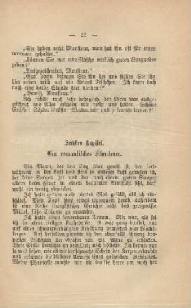 Sechstes Kapitel. Ein romantisches Abenteuer