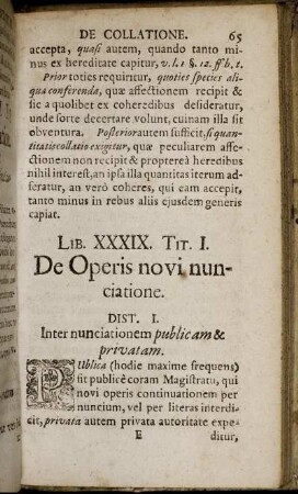 Lib. XXXIX. Tit. I. - Tit. VI.
