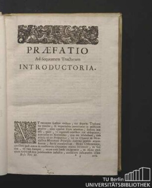 Praefatio Ad Sequentem Tractatum Introductoria.