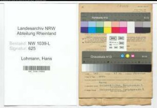 Entnazifizierung Hans Lohmann , geb. 10.07.1904 (Maler)