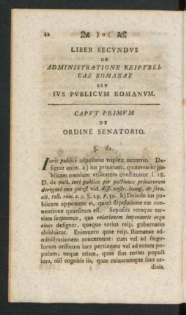 Caput Primum De Ordine Senatorio