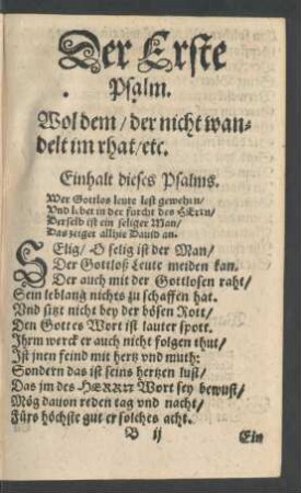 Der Erste Psalm. - Der X. Psalm.