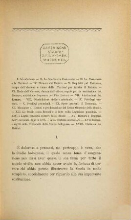 Monografie storiche sullo studio bolognese