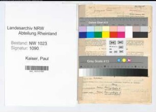Entnazifizierung Paul Kaiser , geb. 22.04.1898 (Finanzinspektor)