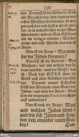 Wannenher die Jüden kommen?