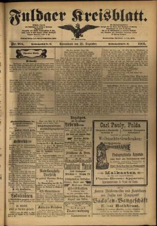 Zweite Ausgabe vom Samstag, den 23. Dezember 1905.