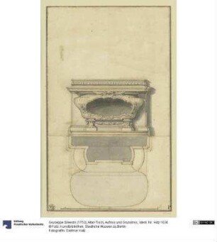 Altar-Tisch, Aufriss und Grundriss