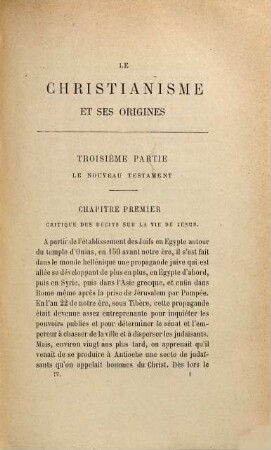 Le Christianisme et ses origines, Troisième partie. Le nouveau testament