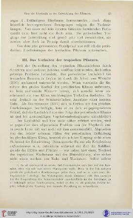 III. Das Verhalten der tropischen Pflanzen