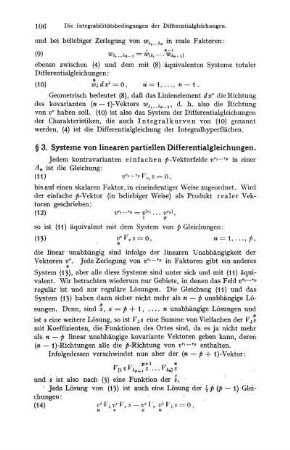 § 3. Systeme von linearen partiellen Differentialgleichungen.
