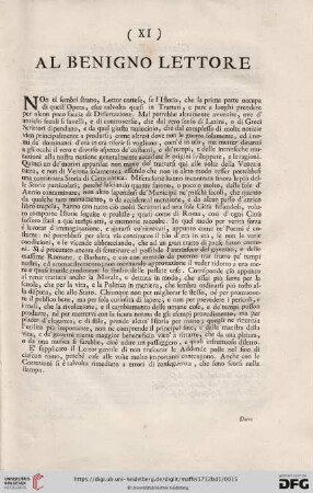 Al benigno lettore