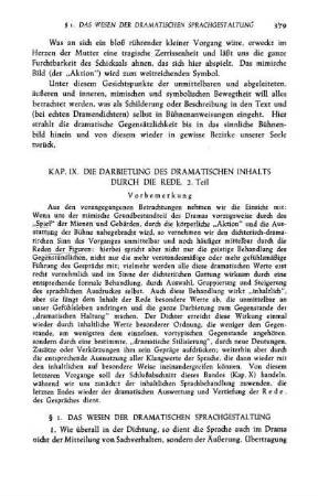 Kap. IX. Die Darbietung Des Dramatischen Inhalts Durch Die Rede, 2. Teil