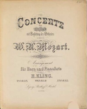 Concerte für Horn mit Begleitung des Orchesters, No. 3