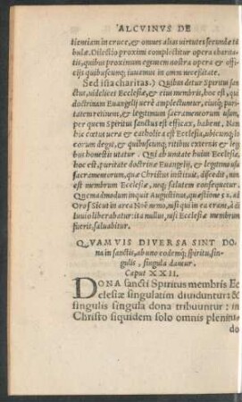 Quamvis Diversa Sint Dona in sanctis ... Caput XXII.