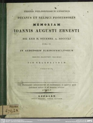 1: G. Hartensteinii additamentorum ad dissertationem de materiae apud Leibnitium notione et ad monadas relatione particula