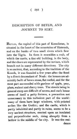 Description of Betlis, and Journey to Sert