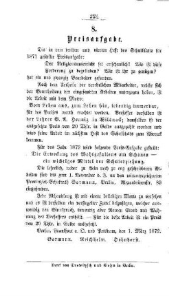 Preisaufgabe