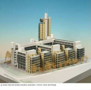 "Skylight" Wohn- und Geschäftsgebäude der Deutschen Telekom - Modell des Gesamtgebäudes