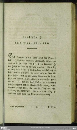 Einleitung zur Tugendlehre