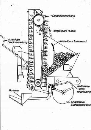 Schemazeichnung: Kartoffel, Kartoffellegemaschine