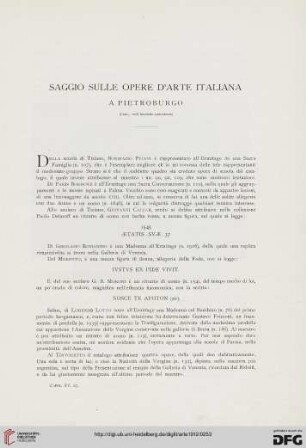 15: Saggio sulle opere d'arte italiana a Pietroburgo