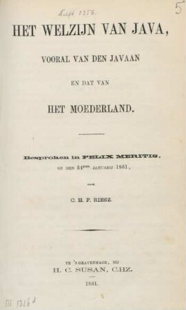Het welzijn van Java, vooral van den Javaan en dat van het moederland