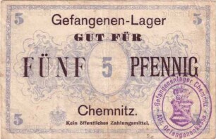Lagergeld des Gefangenenlagers Chemnitz