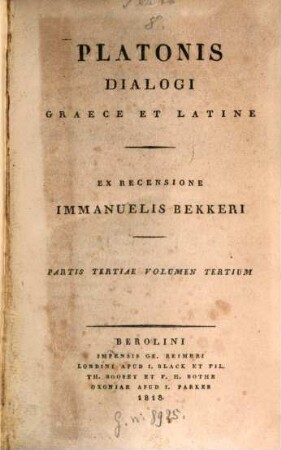 Platonis Dialogi Graece et Latine, 3,3