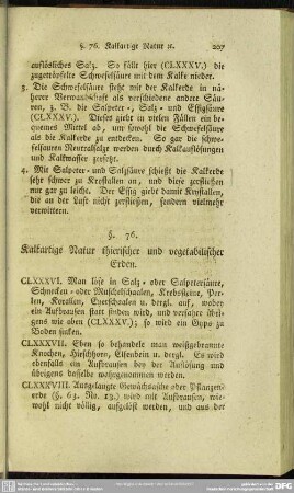 §. 76. Kalkartige Natur thierischer und vegetabilischer Erden