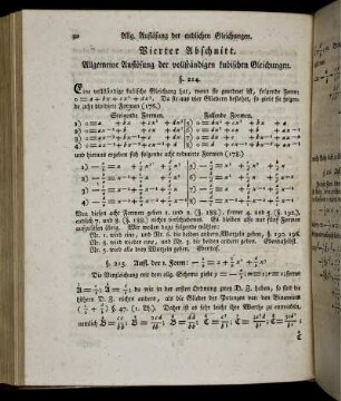 Vierter Abschnitt. Allgemeine Auflösung der vollständigen kubischen Gleichungen.