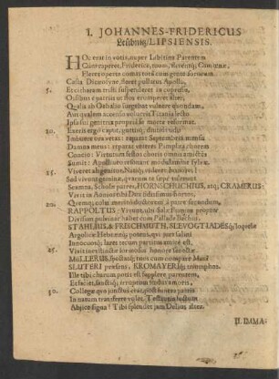 I. Johannes-Fridericus Leübnitz/ Lipsiensis.
