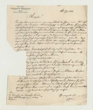 Brief von Georg Franz an Joseph Heller