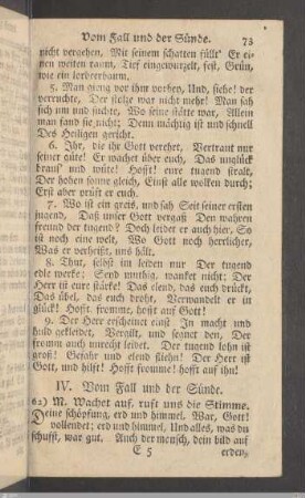 IV. Vom Fall und der Sünde.