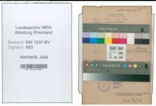 Entnazifizierung Julia Hanhardt , geb. 09.01.1908 (Techn.Lehrerin)