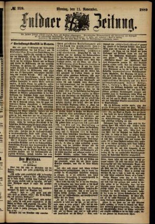 Ausgabe vom Montag, den 11. November 1889.