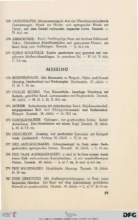 Messing (Nr. 272-294)