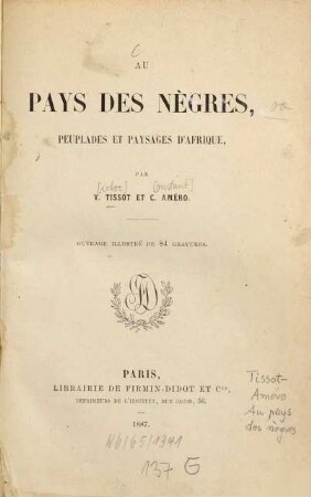 Au pays des Nègres : peuplades et paysages d'Afrique