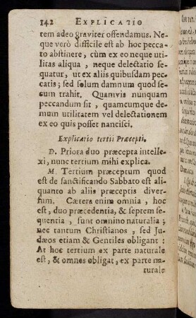 142-149, Explicatio tertii Praecepti
