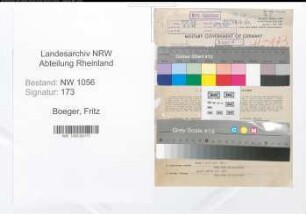 Entnazifizierung Fritz Boeger , geb. 04.12.1894 (Kaufmann)