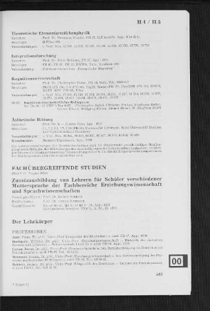 II.5 Fachübergreifende Studien