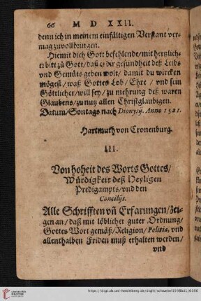 Von Hoheit des Worts Gottes, Würdigkeit des Heyligen Predigampts, und den Conciliis