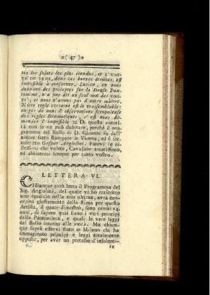 Lettera VI.