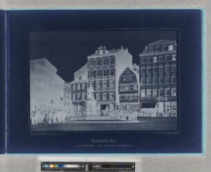 Hamburg : Gänsemarkt mit Lessing-Denkmal