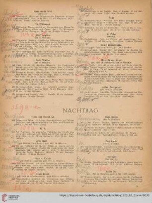 Nachtrag (Nr. 360-456)