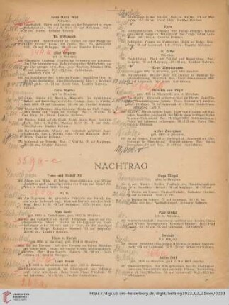 Nachtrag (Nr. 360-456)