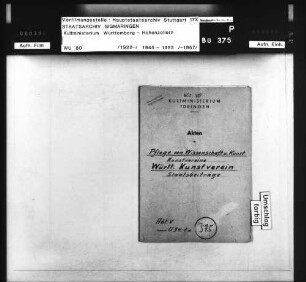 Beitrag für den Württembergischen Kunstverein